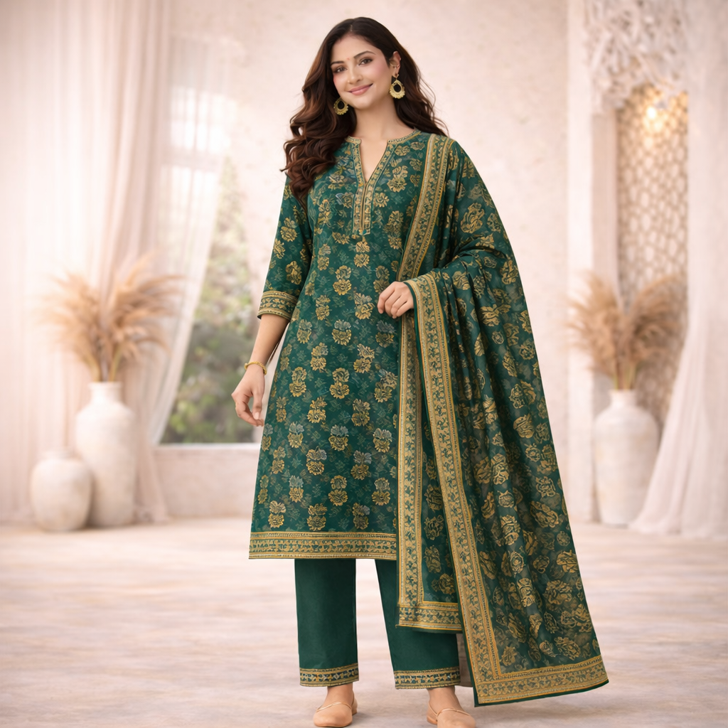 Kurti Pant Dupatta Set - Vrinda Sakhi Creation