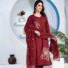 Maroon Pintex Premium Cotton Kurti Dupatta Set