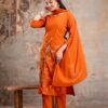 Rust Parrot Premium Cotton Kurti Dupatta Set
