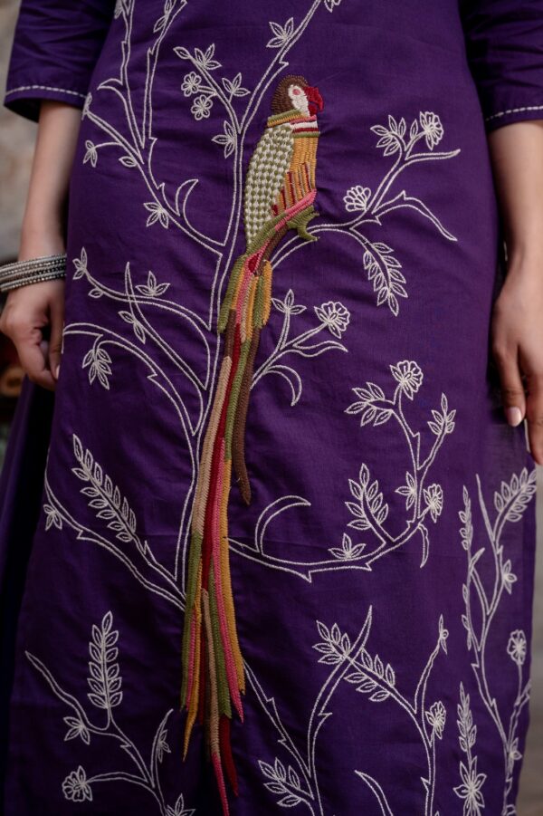 Purple Parrot Premium Cotton Kurti Dupatta Set