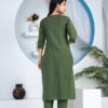 Olive Green Floral Embroidered Straight Kurti Dupatta Set
